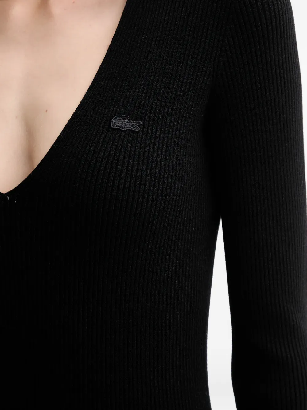 Lacoste Midi-jurk met V-hals Zwart