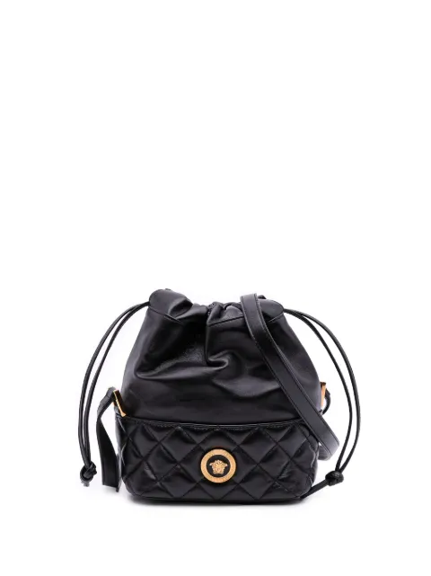 Versace Pre-Owned 2019-2025 Quilted Calfskin La Medusa Drawstring bucket bag