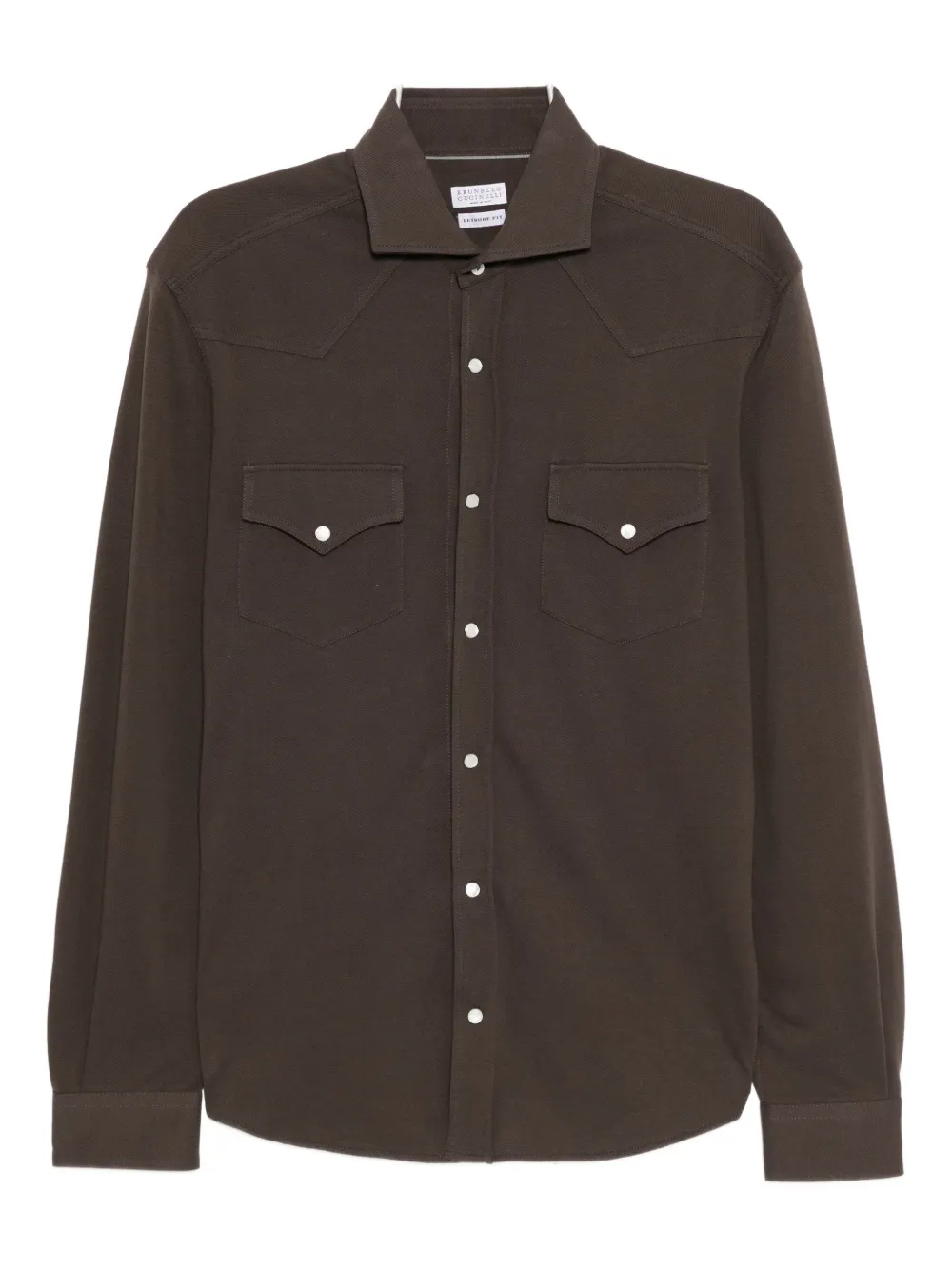 Brunello Cucinelli Cotton Shirt In Brown