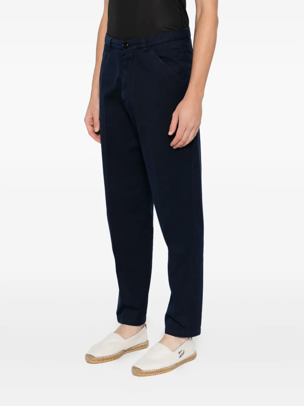  Brunello Cucinelli Pantalon Palazzo En Coton à Plis Creux - Bleu 