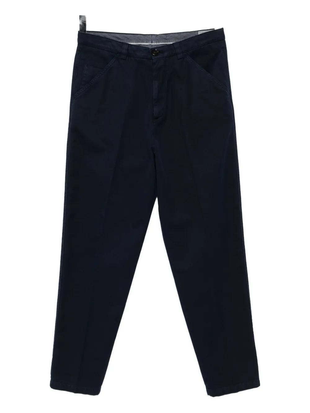 Brunello Cucinelli press-crease cotton trousers | Blue | Image 1