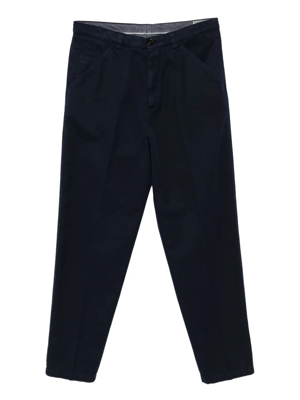 Brunello Cucinelli press-crease cotton trousers | Blue | Image 1