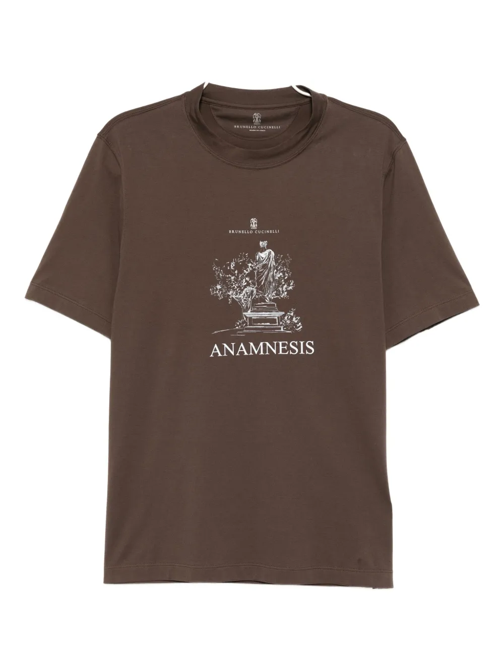 Brunello Cucinelli Graphic-print Cotton T-shirt In Brown