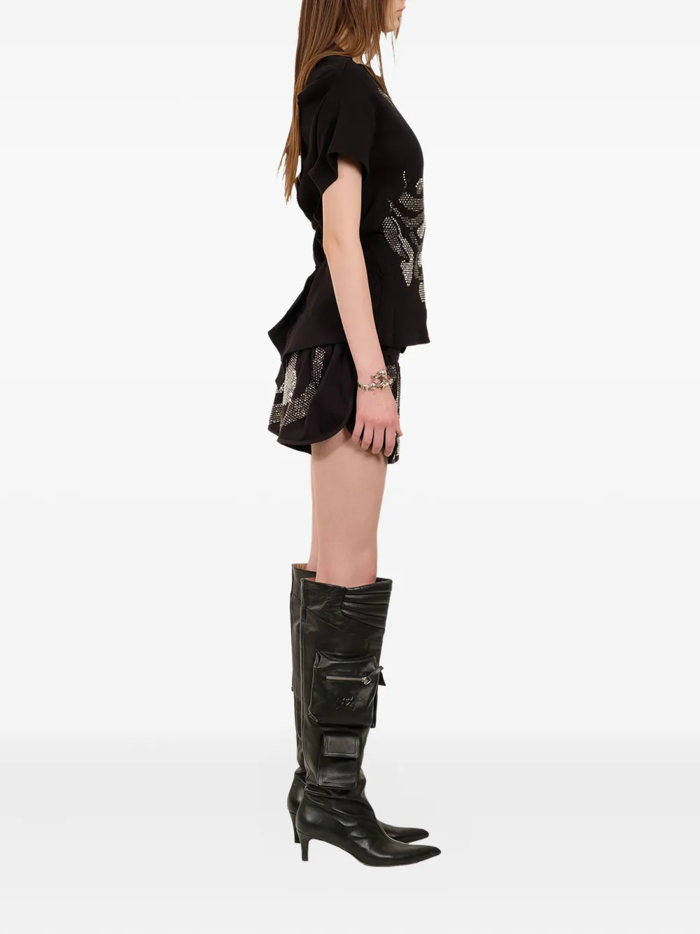 Natasha Zinko Shorts verfraaid met stras Zwart