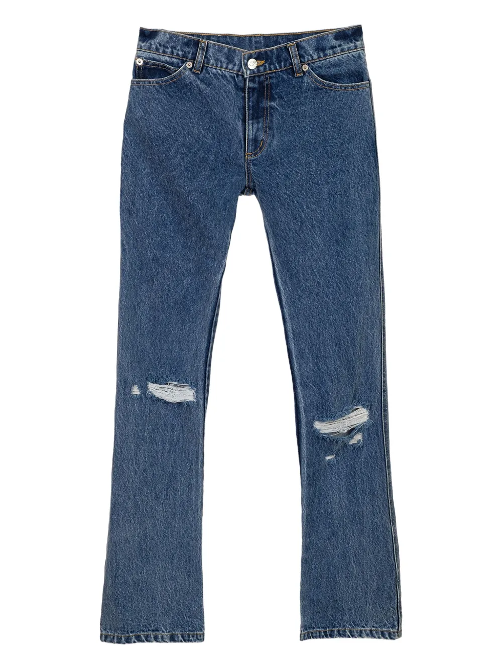 Natasha Zinko Distressed Flared Jeans In Blue