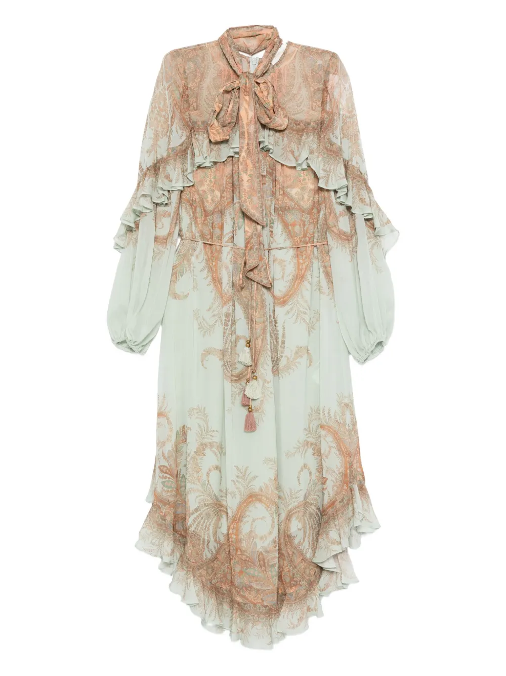 ZIMMERMANN paisley-print ruffled dress - Blu