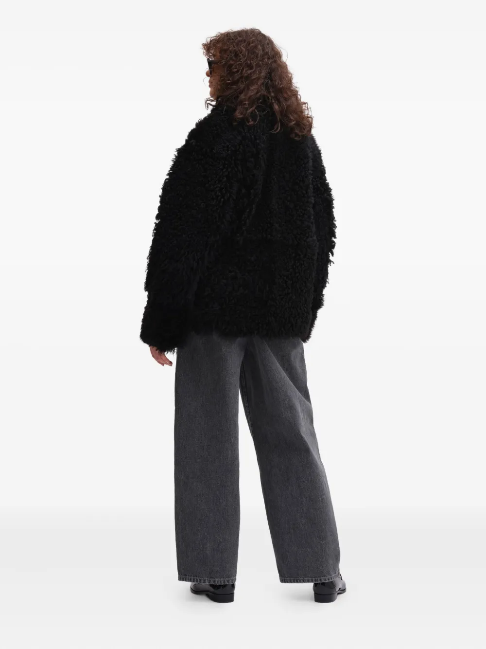 Remain Birger Christensen Shearling Leather Jacket In Black