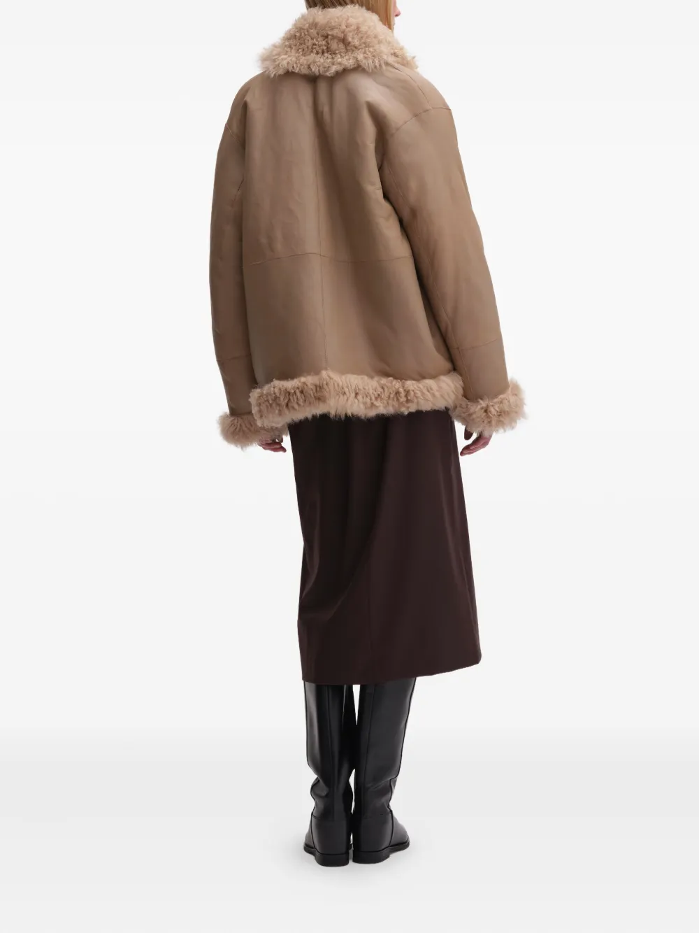 Remain Birger Christensen Shearling Reversible Jacket In Neutral