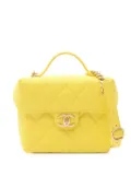 CHANEL Pre-Owned 2021-2025 Quilted Caviar Handy Box Vanity Case with Chain satchel - Yellow