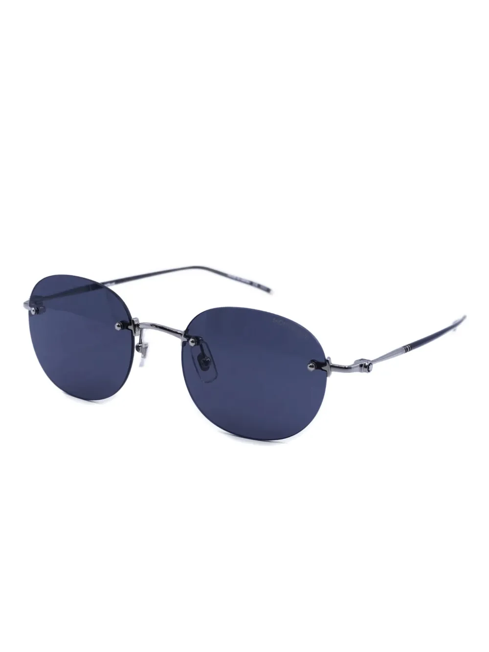 Montblanc Rimless Round-frame Sunglasses In Blue