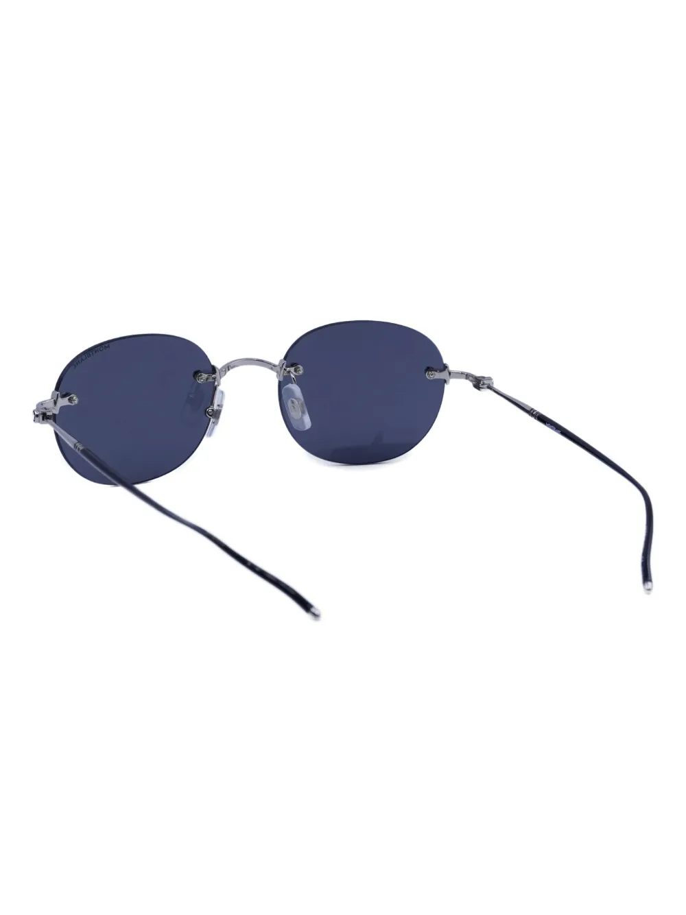Montblanc Rimless Round-frame Sunglasses In Blue