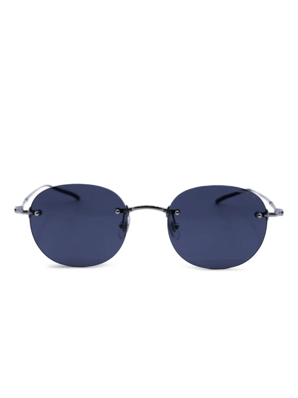 Montblanc Rimless Round-frame Sunglasses In Silver