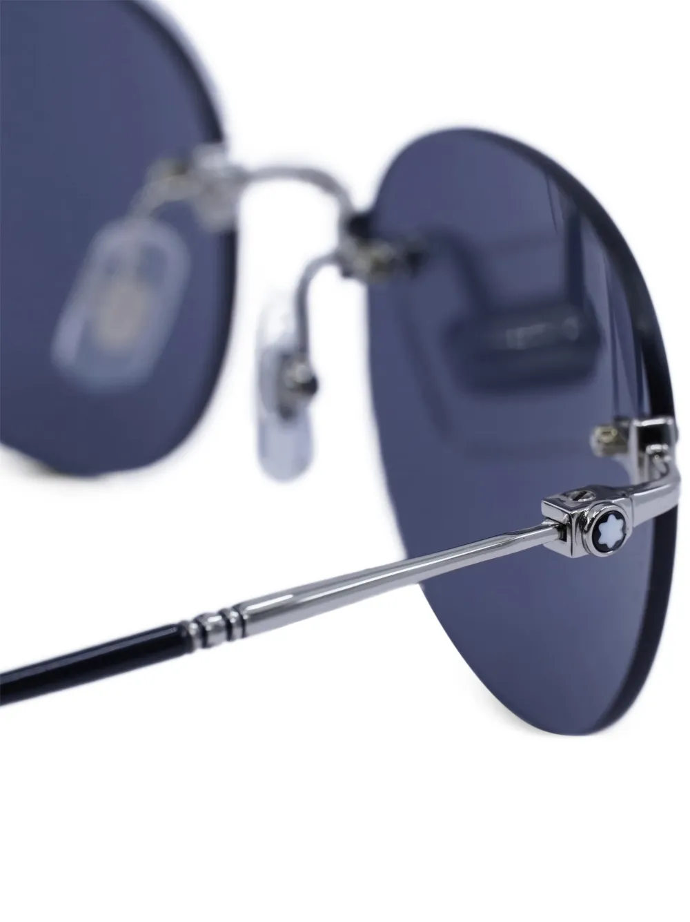 Montblanc Rimless Round-frame Sunglasses In Blue