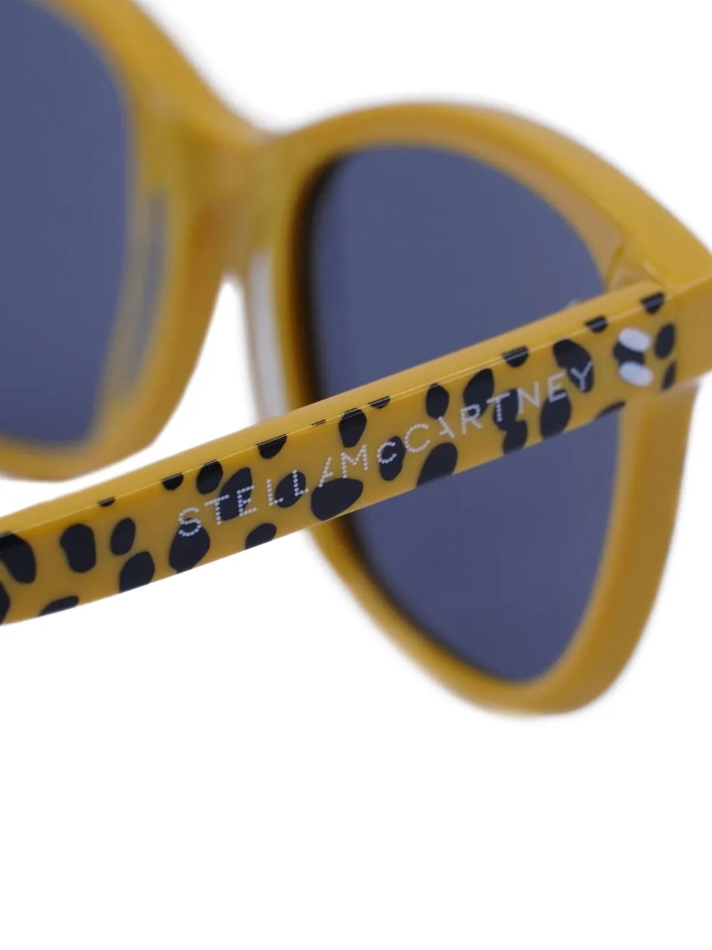 Stella McCartney Kids Zonnebril met vierkant montuur en luipaardprint Geel