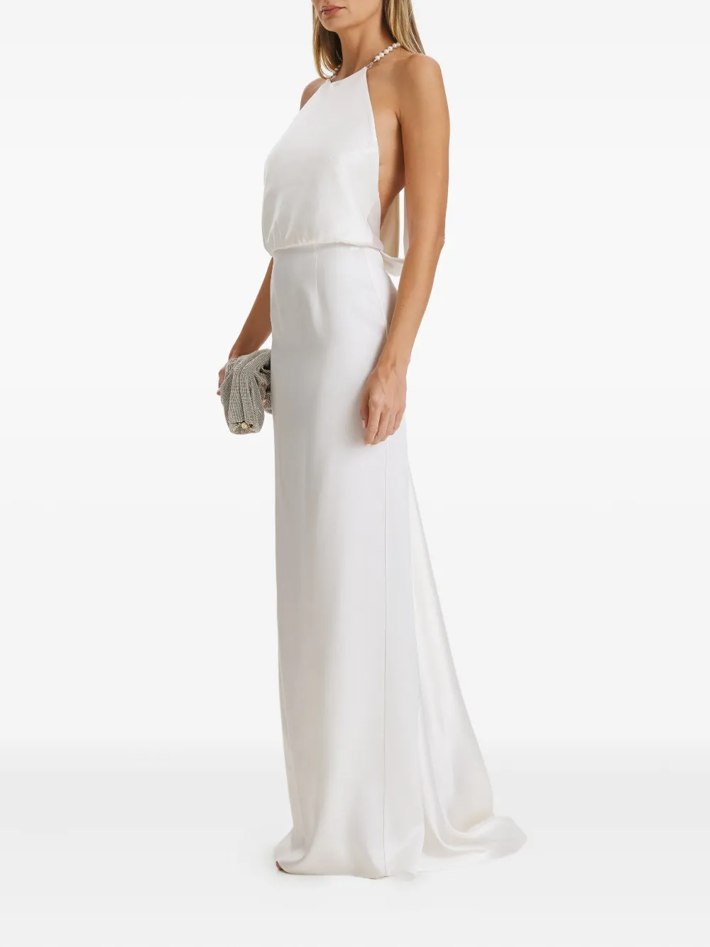 IL VOLO Jewel halterjurk verfraaid met parel Wit