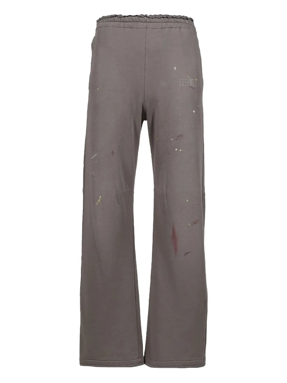 MM6 Maison Margiela paint-splatter wide-leg sweatpants | Brown | Image 1