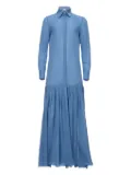 IL VOLO Skye pleated shirt dress - Blue