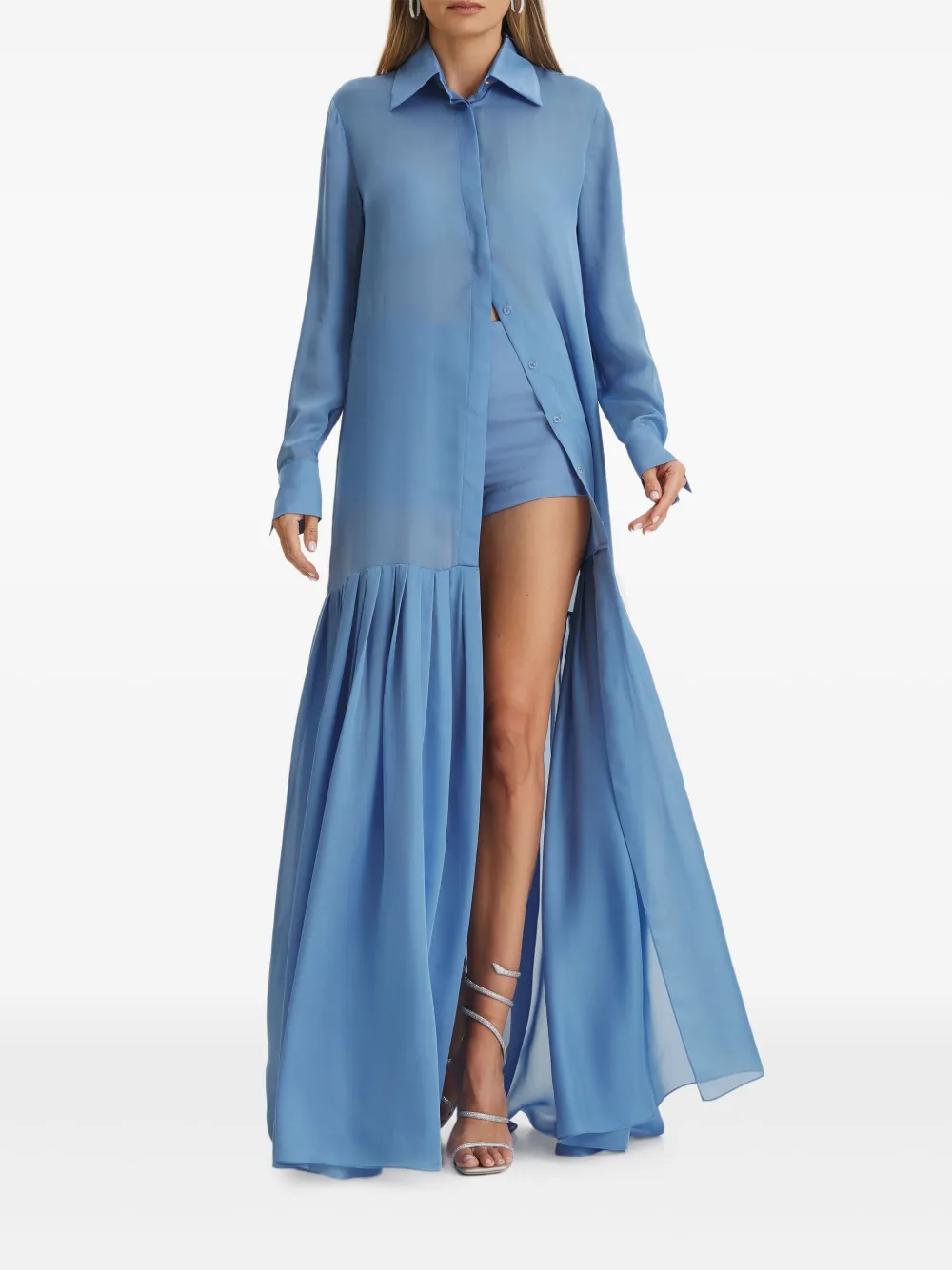 IL VOLO Skye geplooide blousejurk - Blauw