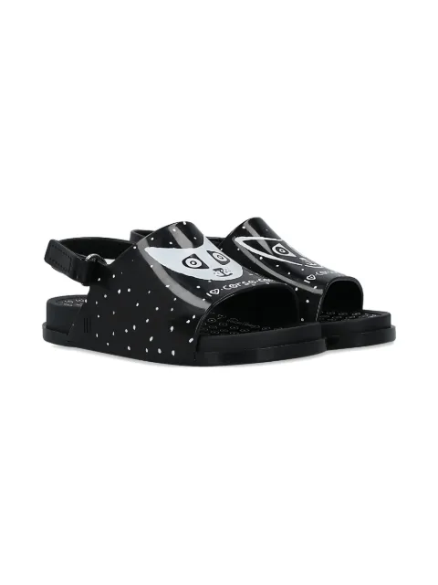 Melissa x10 CORSO COMO touch-strap cat-print sandals