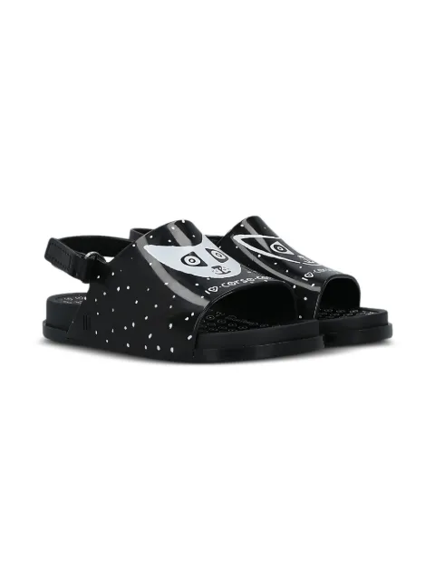 Melissa x10 CORSO COMO touch-strap cat-print sandals