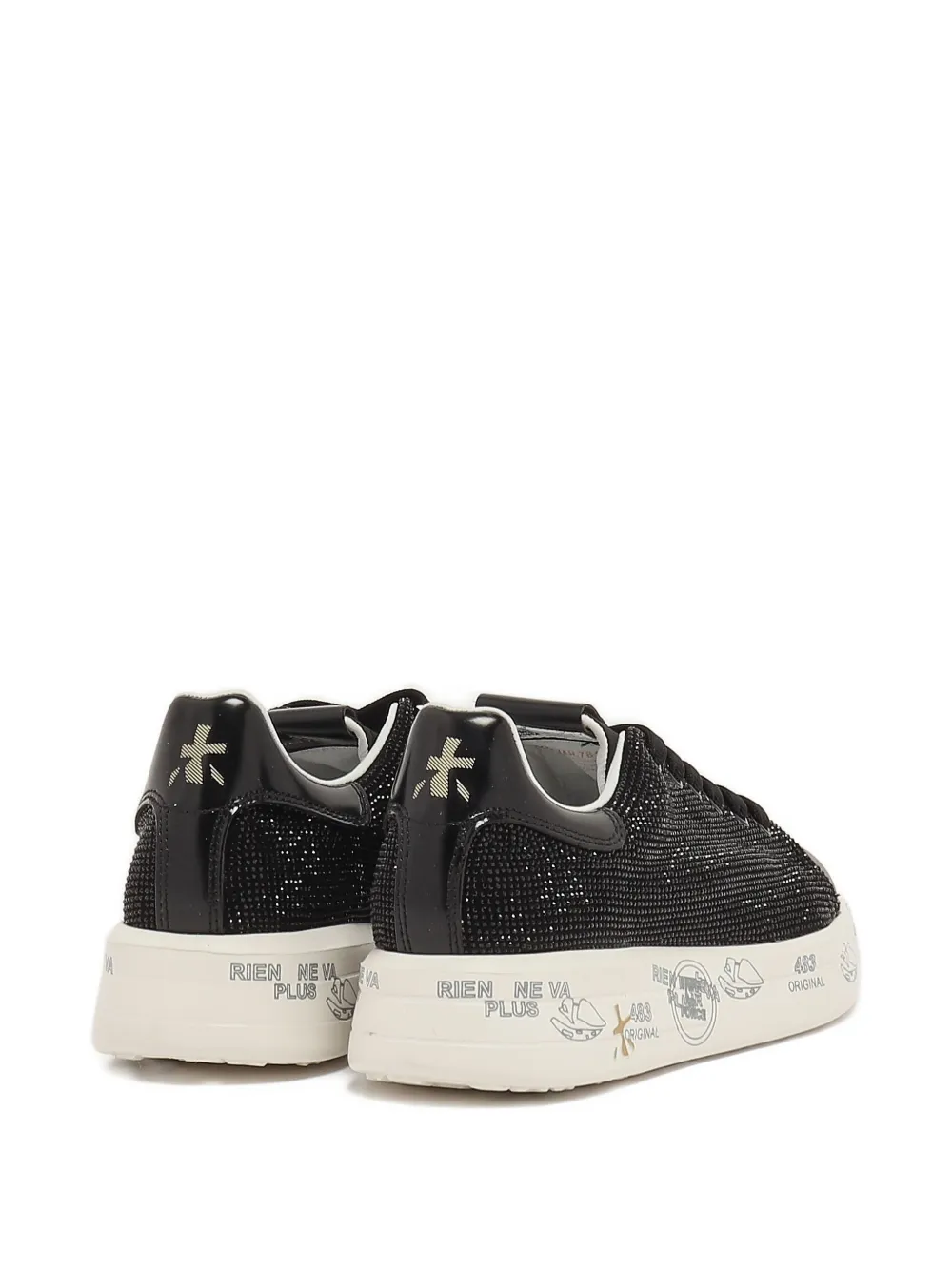 Premiata crystal-embellished sneakers Black