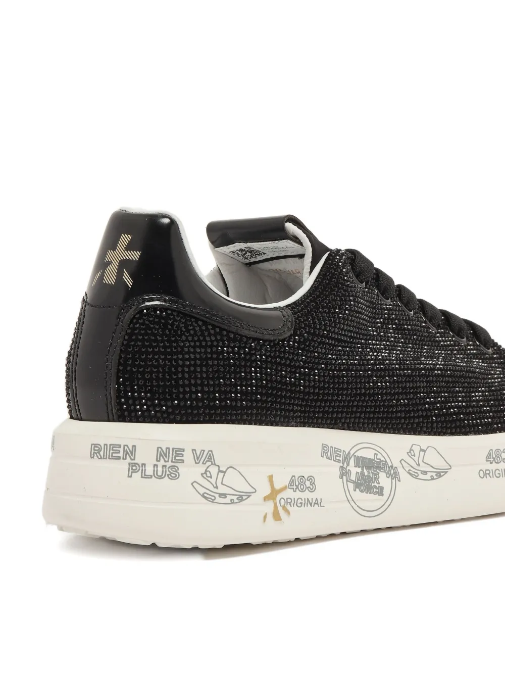 Premiata crystal-embellished sneakers Black