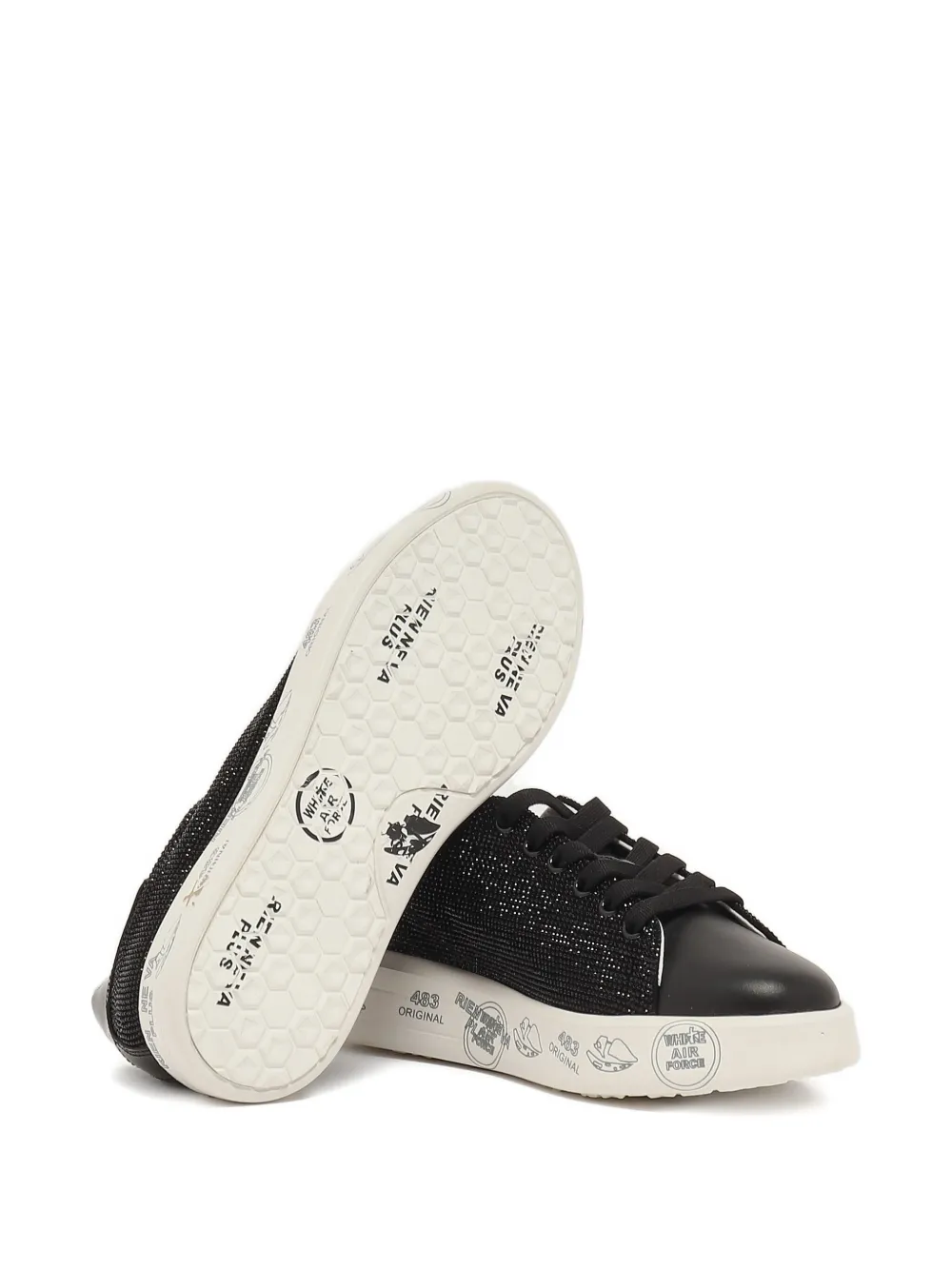 Premiata crystal-embellished sneakers Black