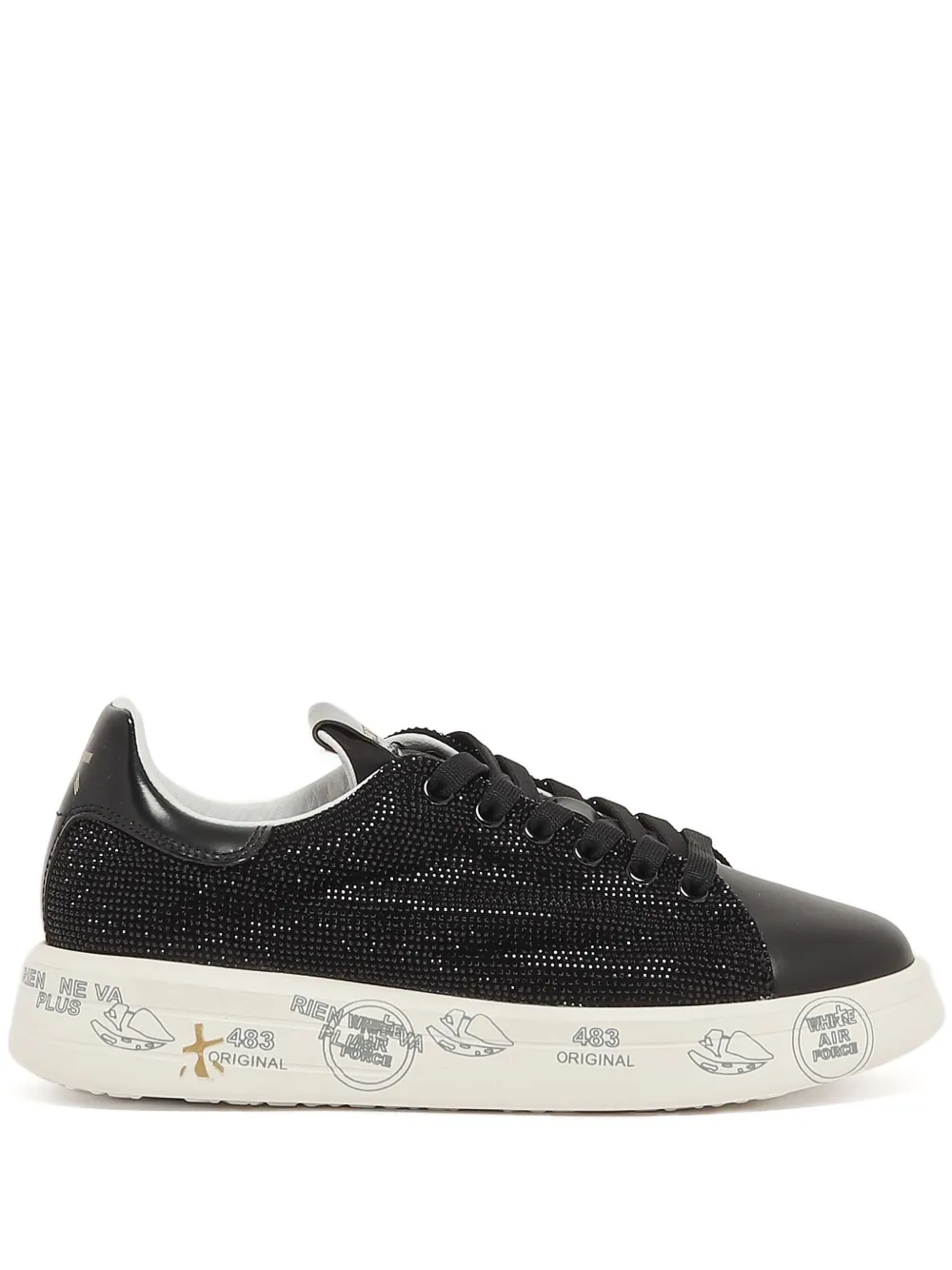 Premiata crystal-embellished sneakers Black