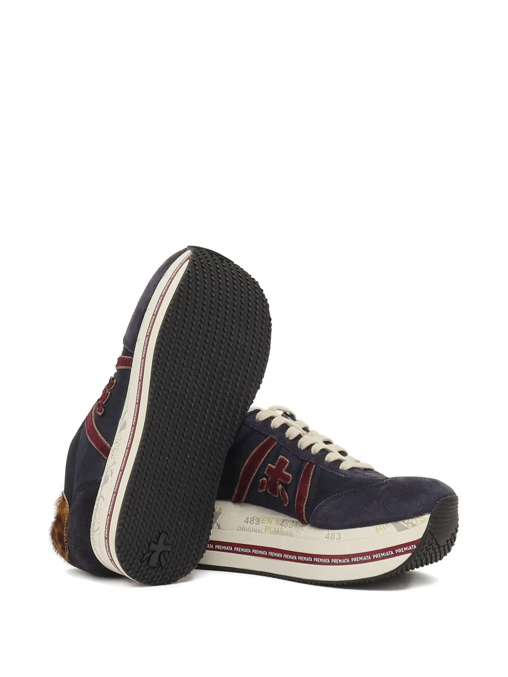 Premiata leopard-print suede sneakers - Blauw