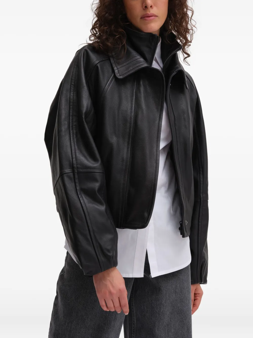 Remain Birger Christensen Leather Jacket In Black