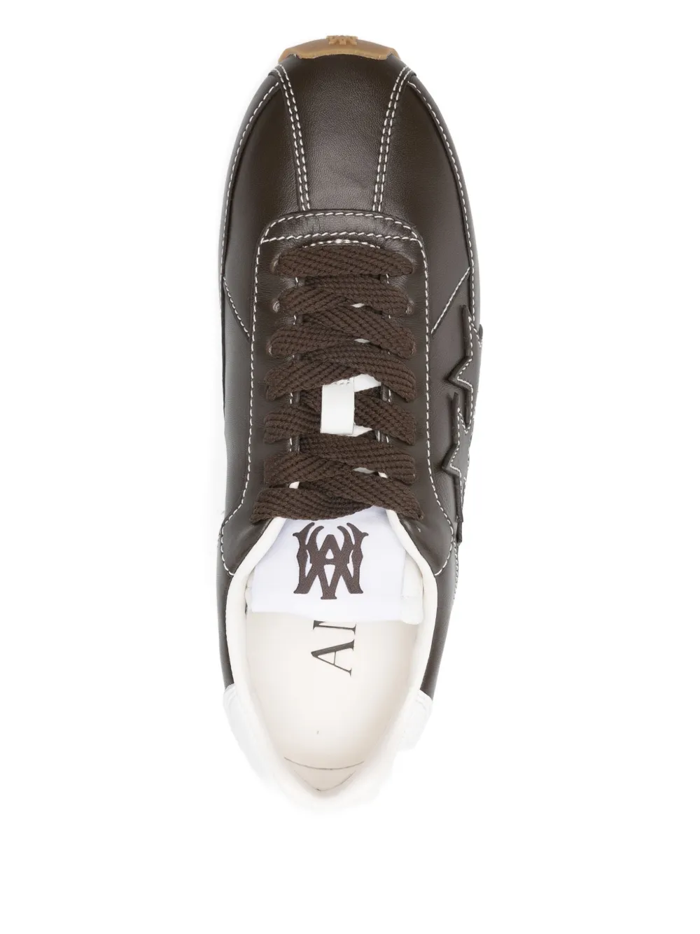 Amiri Pacific Flat Leather Sneakers In Brown