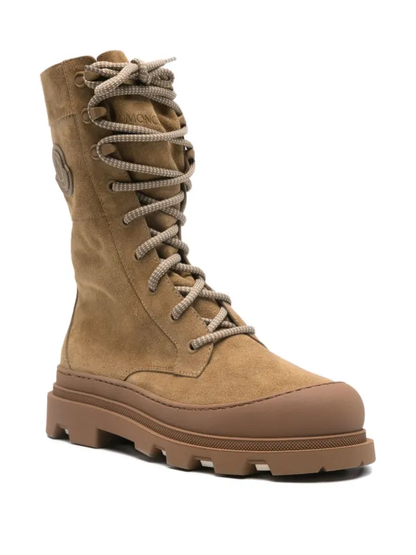 Moncler レースアップ スエードブーツ | ニュートラル | FARFETCH JP