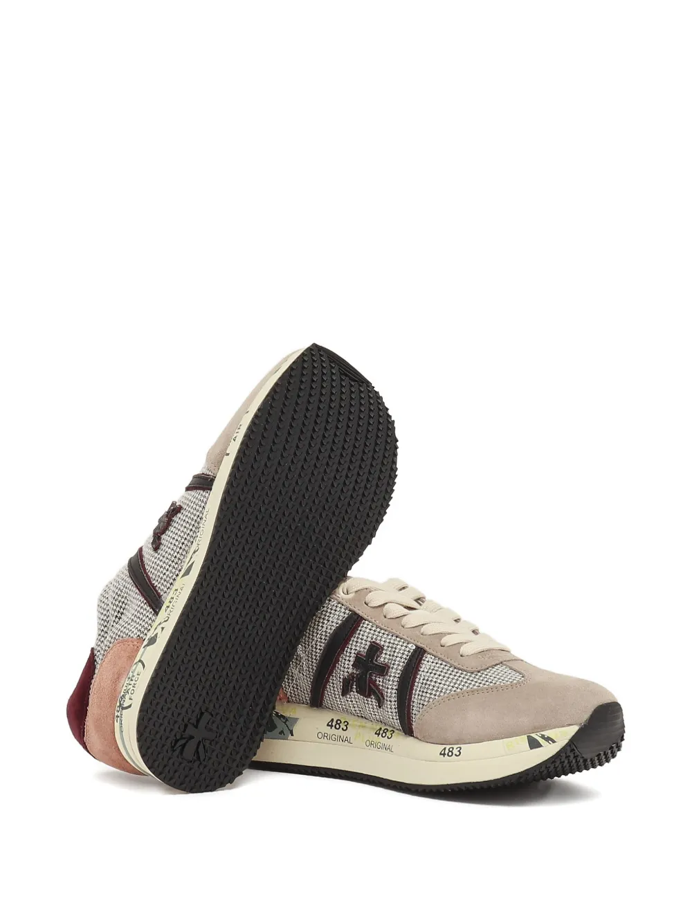 Premiata sequin-embellished sneakers Neutrals