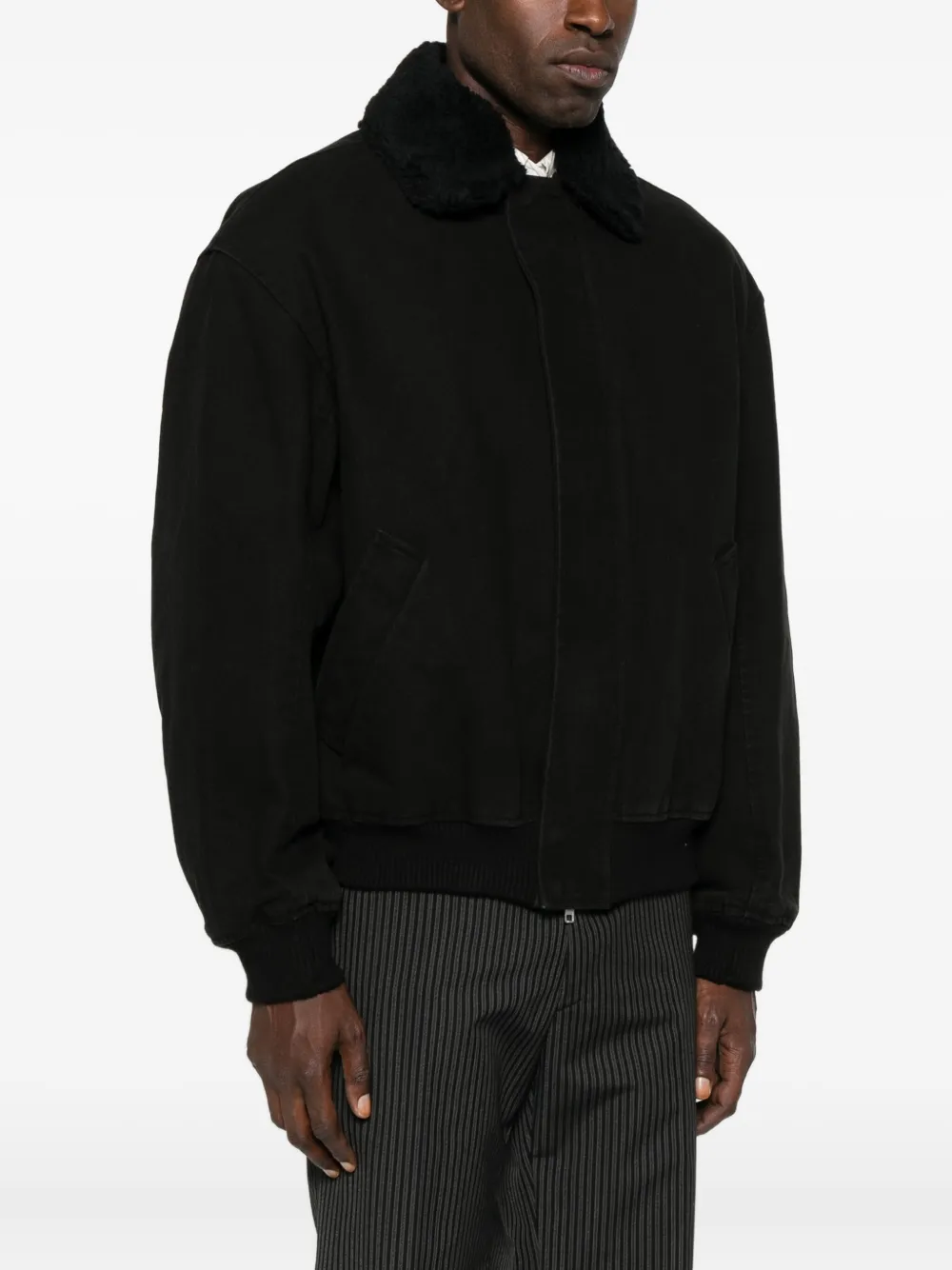 Fleece-Collar Bomber Jacket