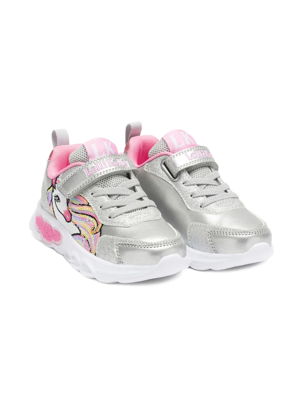 Lelli Kelly Christina Unicorn-embellished Sneakers In Silver