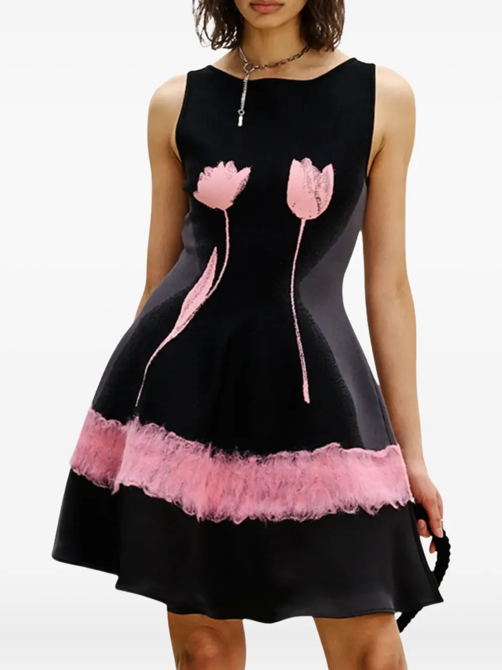 Ph5 Senna Needle Punch Dress In Black