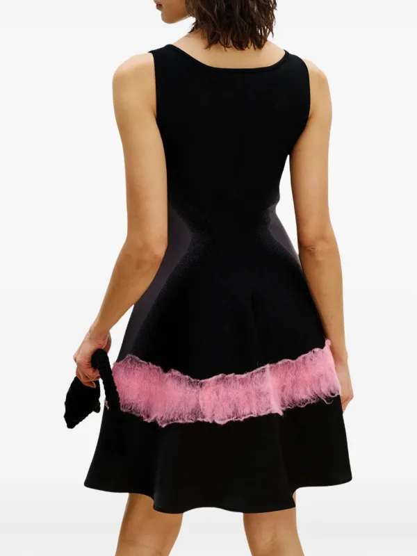 ダイアンフォンファステンバーグ　シルクシフォン Vネック チュニック ピンク黒 PH5 Senna Mini Dress | Black | FARFETCH