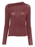 Niu draped-neckline sweater - Red