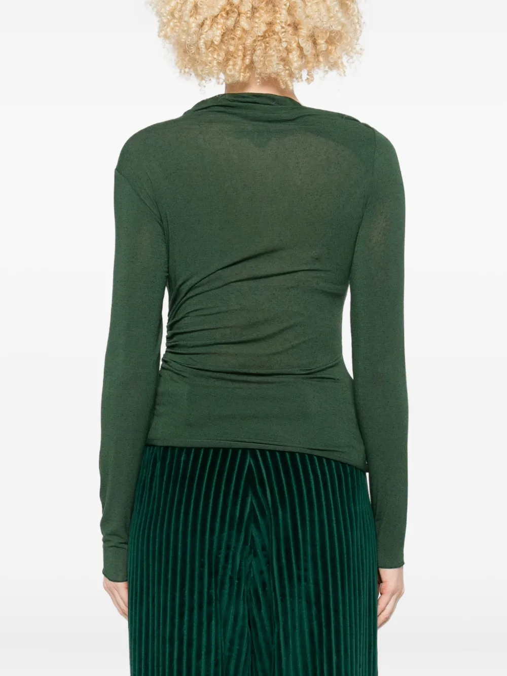 Niū Draped Asymmetric Sweater In Green