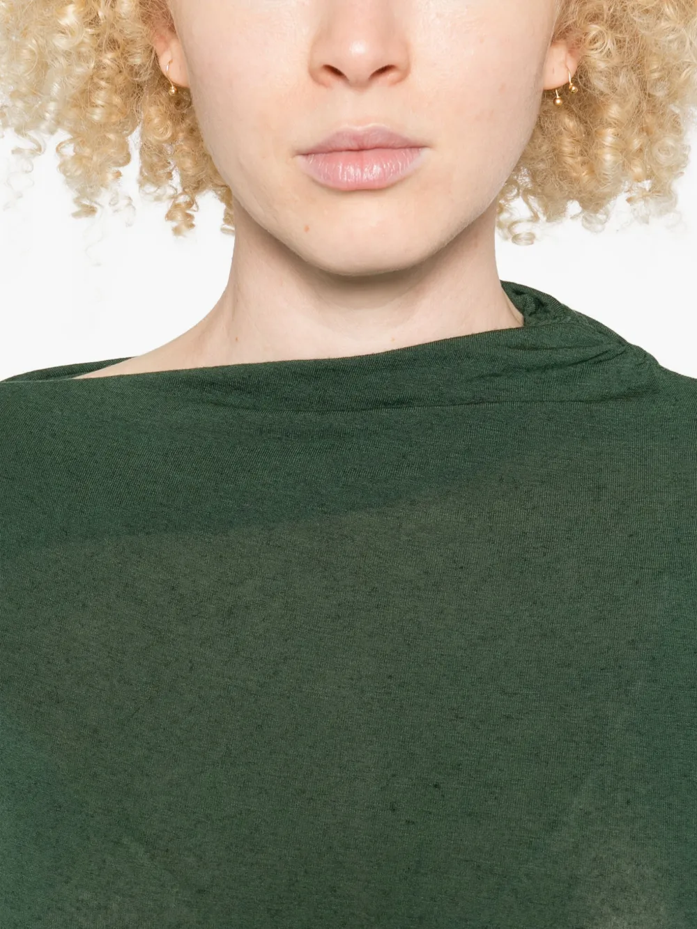 Niū Draped Asymmetric Sweater In Green