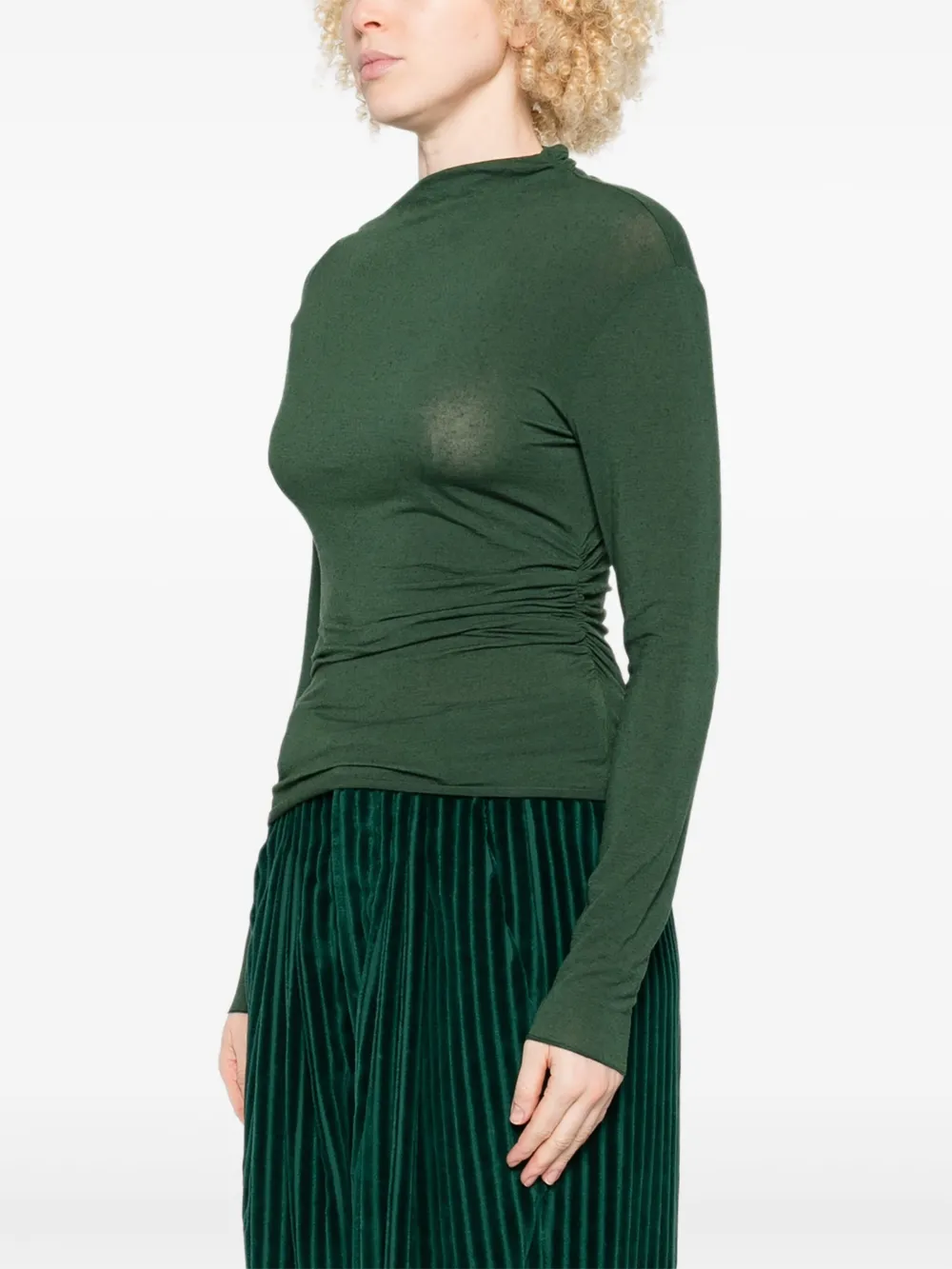 Niū Draped Asymmetric Sweater In Green