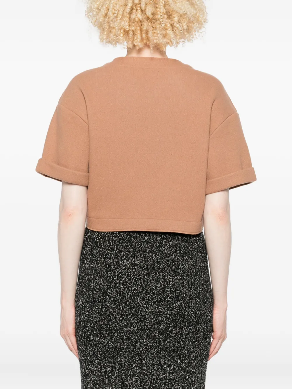 Niu Cropped T-shirt met korte mouwen Bruin