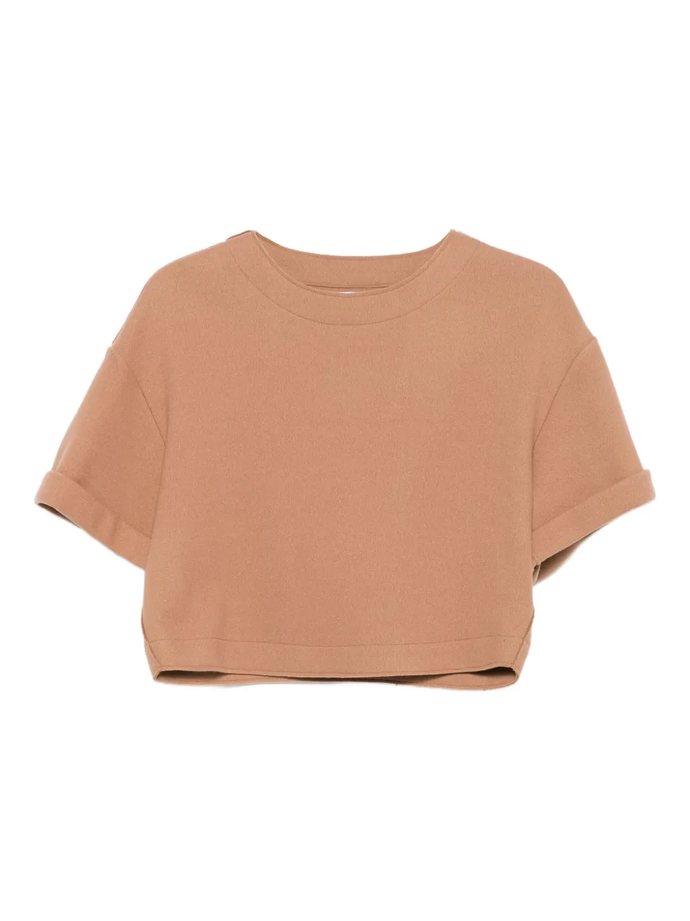 Niu short-sleeve cropped t-shirt | Brown | Image 1