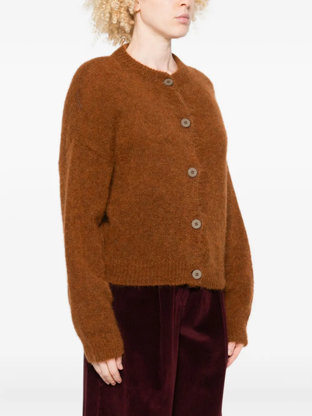 Niū Button-front Cardigan In Brown