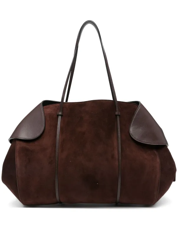 Neous Leather-trimmed Suede Shoulder Bag in Brown