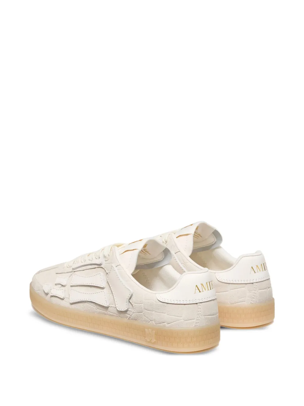 AMIRI Leren sneakers met krokodillen-reliëf Beige