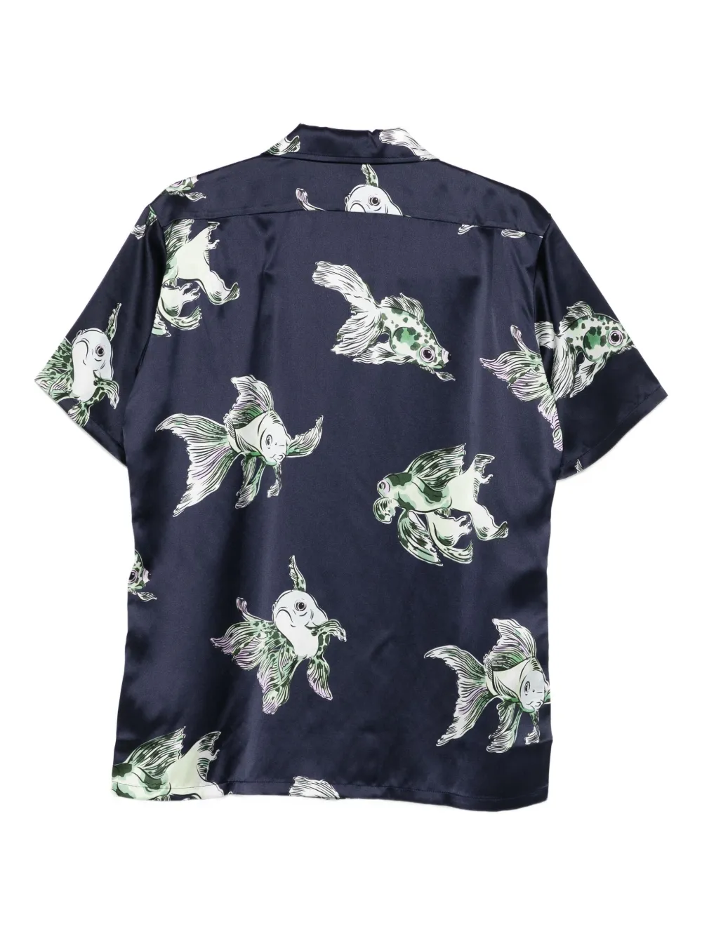 Olivia Von Halle Goldfish-print Shirt In Blue