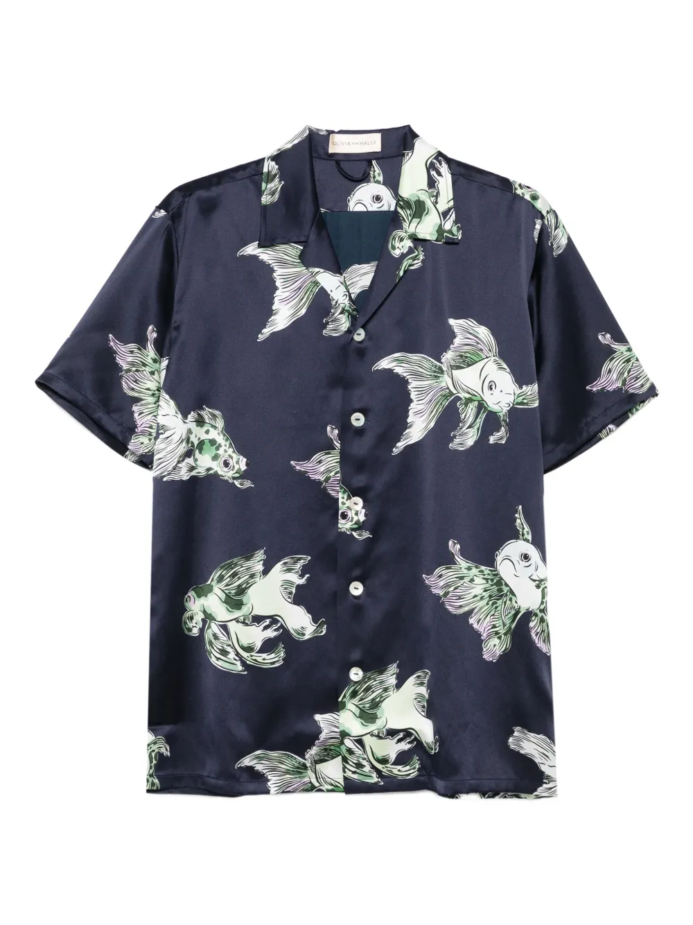 Olivia von Halle goldfish-print shirt | Blue | Image 1
