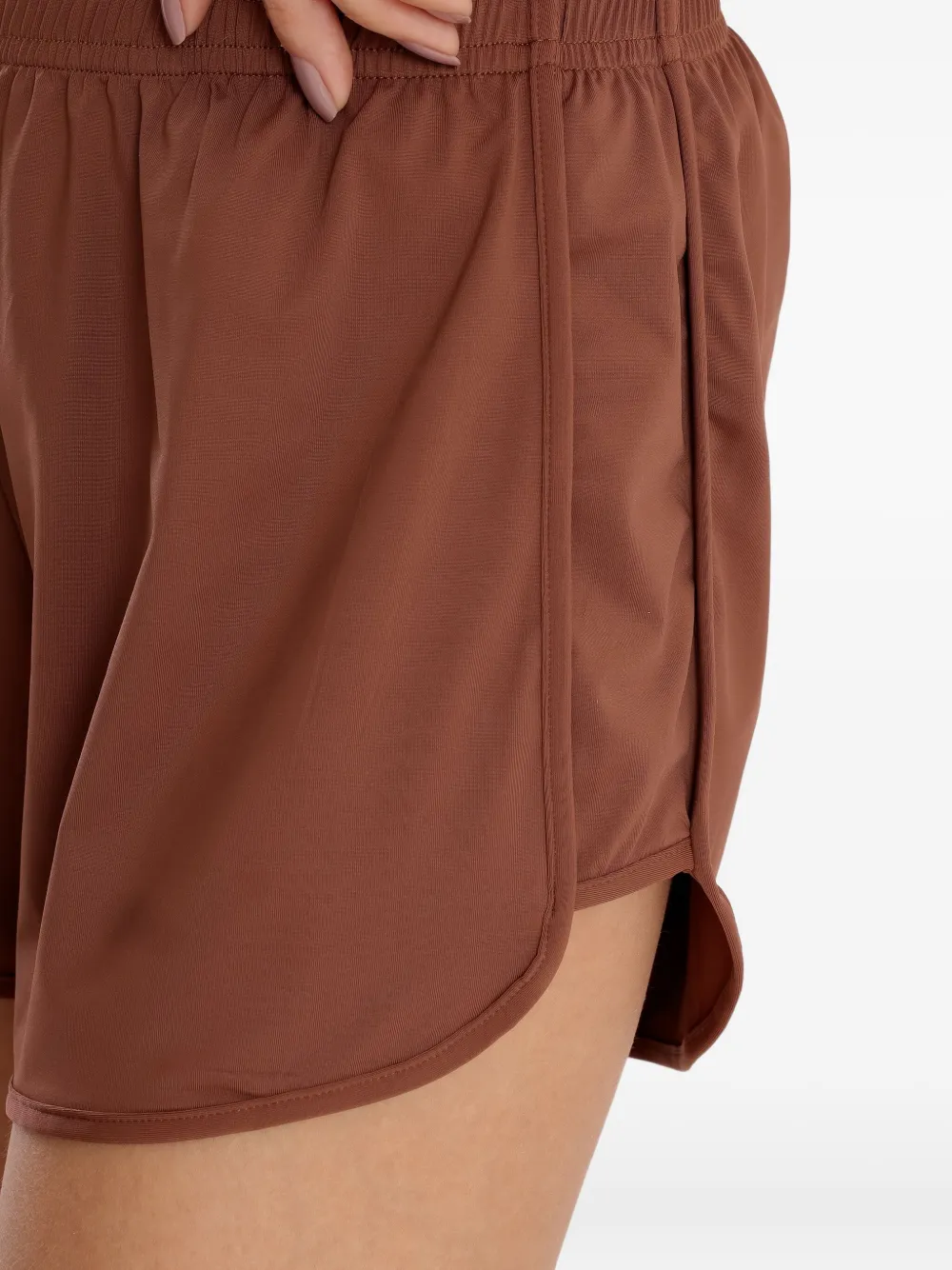 Lygia & Nanny Nanny Elastic-waistband Curved-hem Shorts In Brown