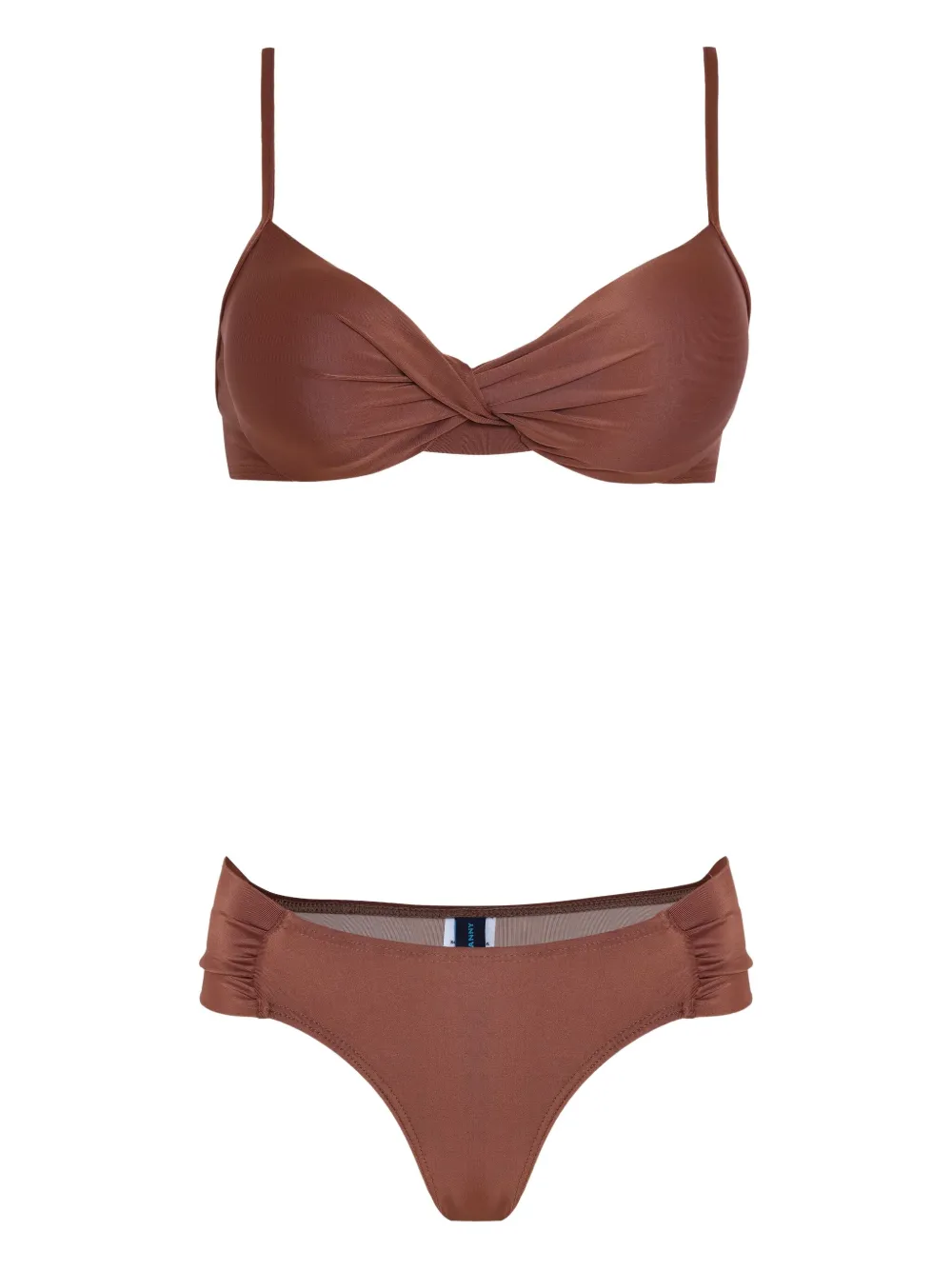 Lygia & Nanny Twist-front Bikini In Brown